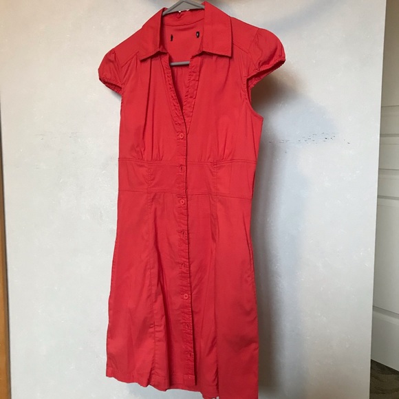 Salmon casual summer belted dress - Picture 5 of 9